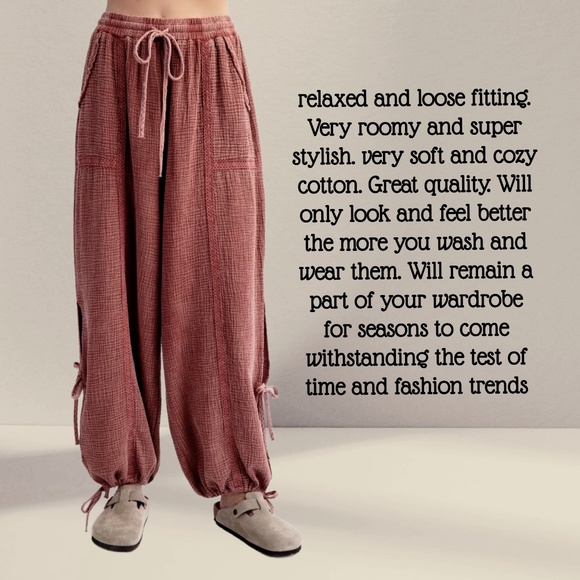 📌 EASEL Lace Trim, Side Slits W/ Self-Ties, Lightweight Mineral Wash Soft Cotton - Picture 4 of 16